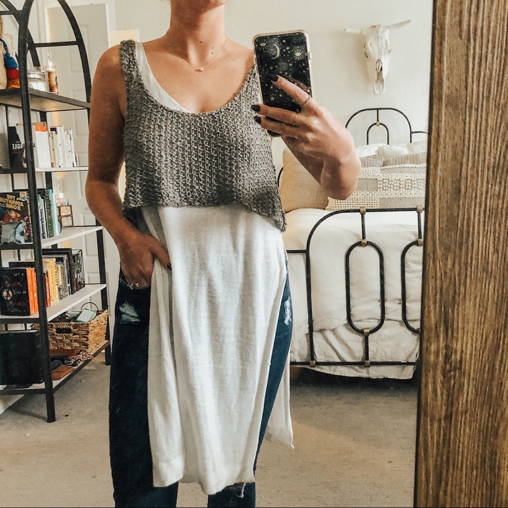 Free People tunic with macrame overlay